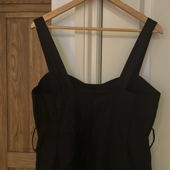 🎀 NWT SHONA JOY linen Nicolette Fit And Flare sweatheart Mini Dress - Black 10 - Picture 14 of 16